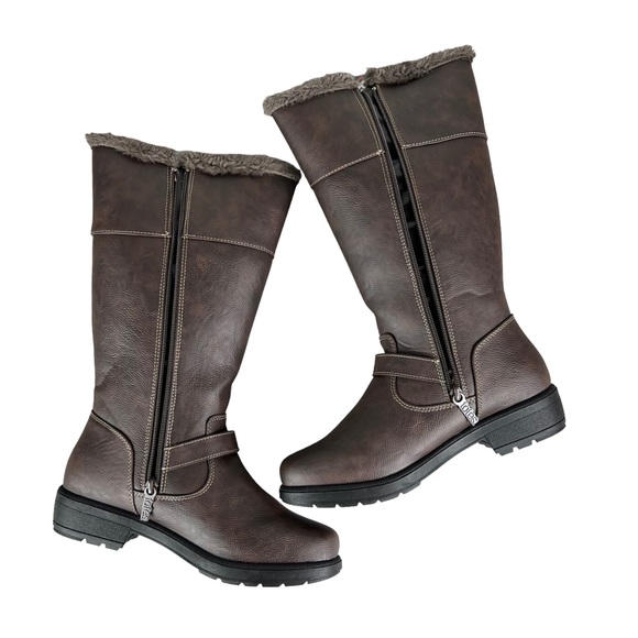 TOTES DEBRA Brown Waterproof Riding Boots - Picture 7 of 11